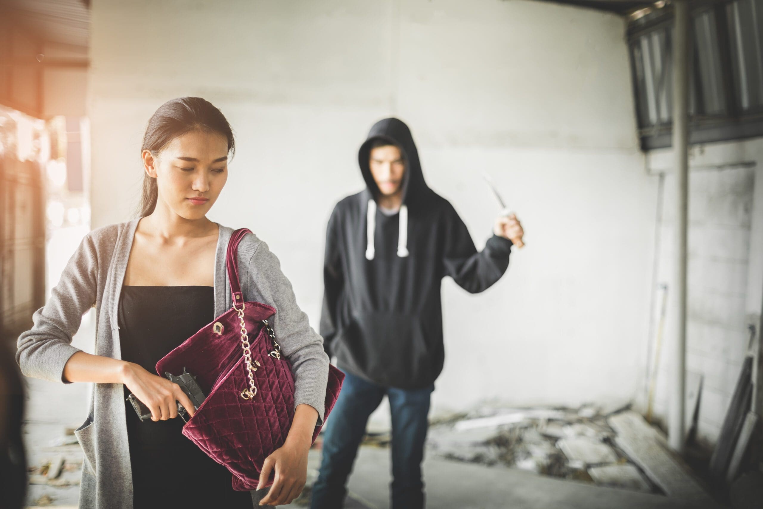 Woman,Pulls,A,Gun,From,Her,Swanky,Purse,While,The Firearm Training